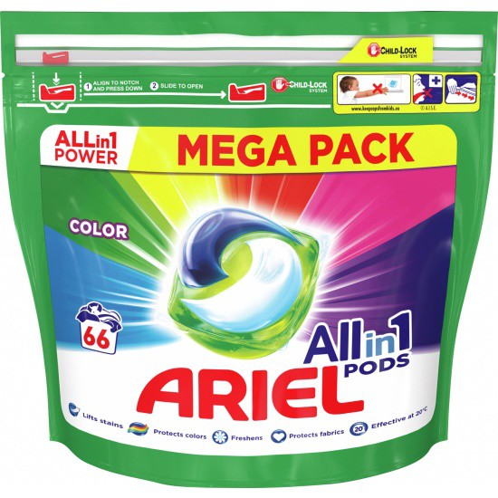 Ariel kapsle 66ks x 23,8g Color | Prací prostředky - Prací gely, tablety a mýdla